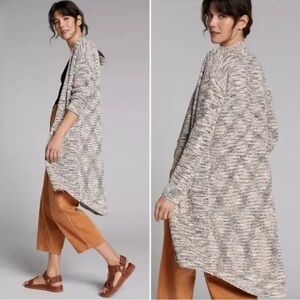 Anthropologie Pilcro Open Front Duster Longline Textured Cardigan Size S Pocket